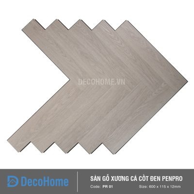 sàn gỗ xương cá cốt đen Penpro PR 01