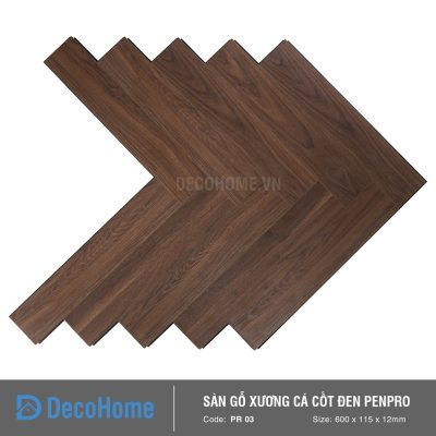 sàn gỗ xương cá cốt đen Penpro PR 03