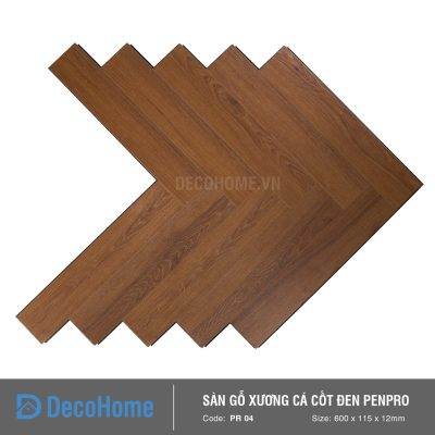 sàn gỗ xương cá cốt đen Penpro PR 04