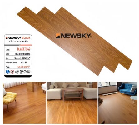 sàn gỗ cốt đen Newsky Black 1247