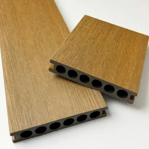 Sàn gỗ ngoài trời 2 lớp Ecovina màu Teak ấm cúng